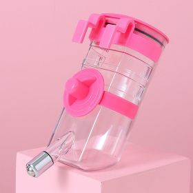 No Drip Dog Kennel Water Bottle Dispenser For Crate (Color: pink)